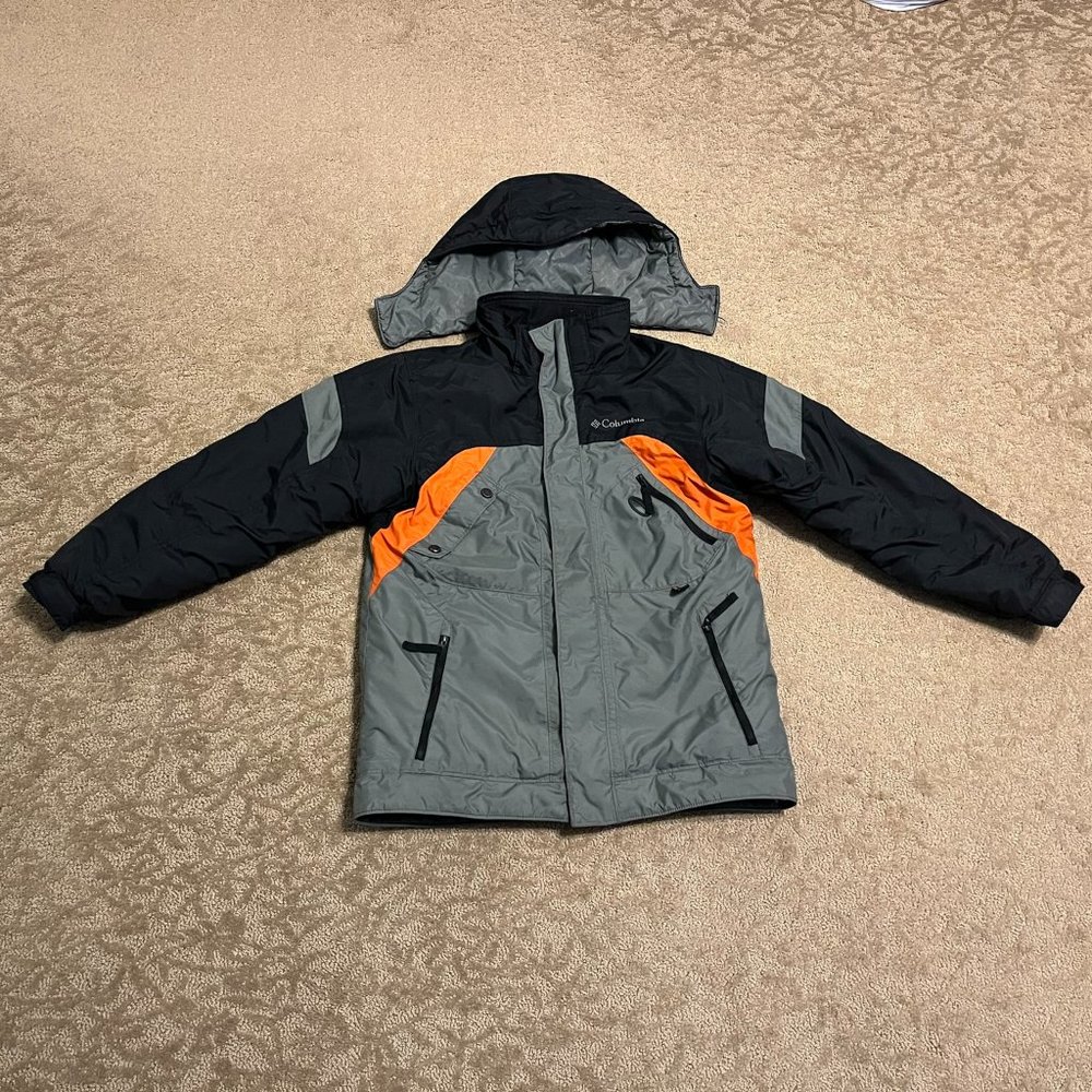 Columbia Winter Coat Black Grey Boys Size 10/12